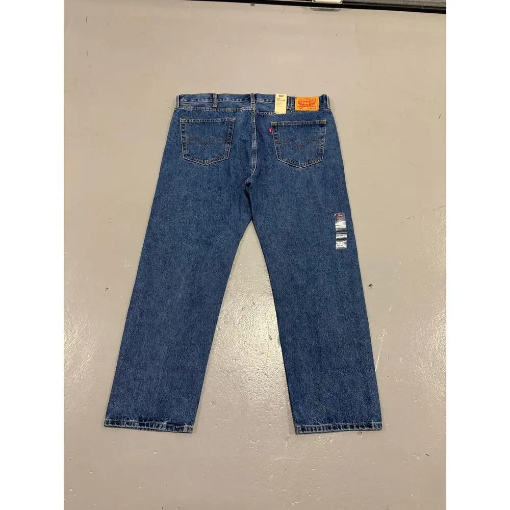 Levi’s‎ 505 Regular Fit Jeans 42x30 Dark Wash Indigo Blue Denim Big